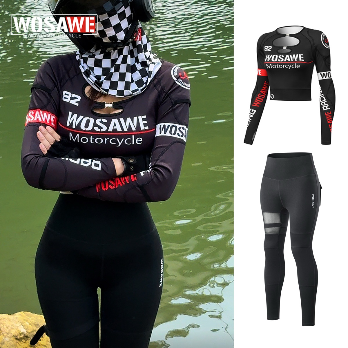 Reflective Running Jacket - WOSAWE Zomer Dames Slanke Motorjas Broek