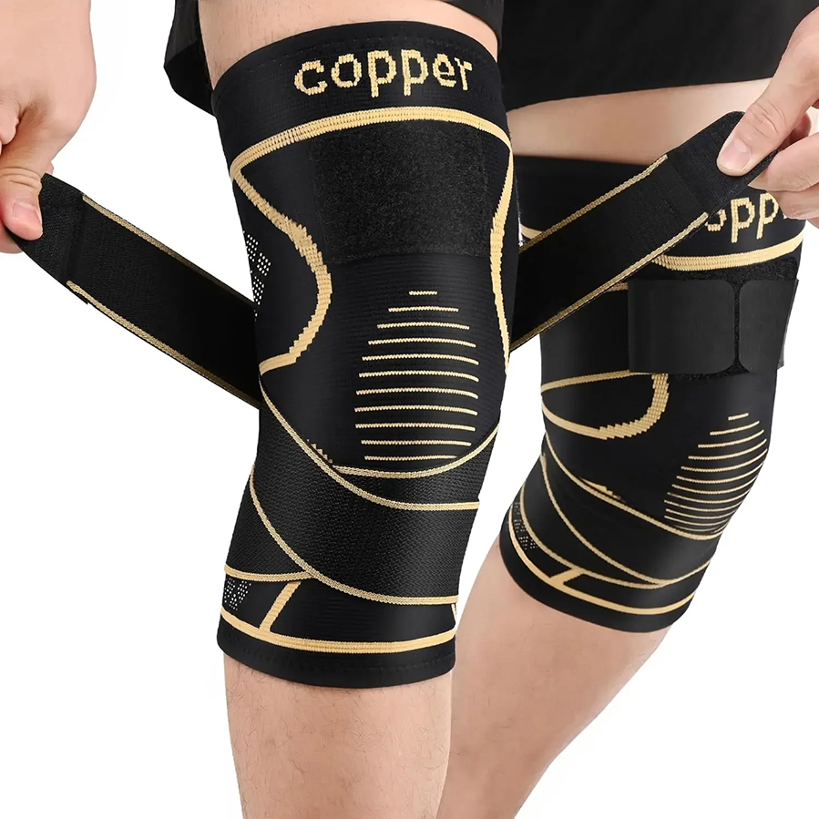 Compression Calf Sleeve - Kopervezel compressie kniebeschermer ademende knieondersteuning ronde