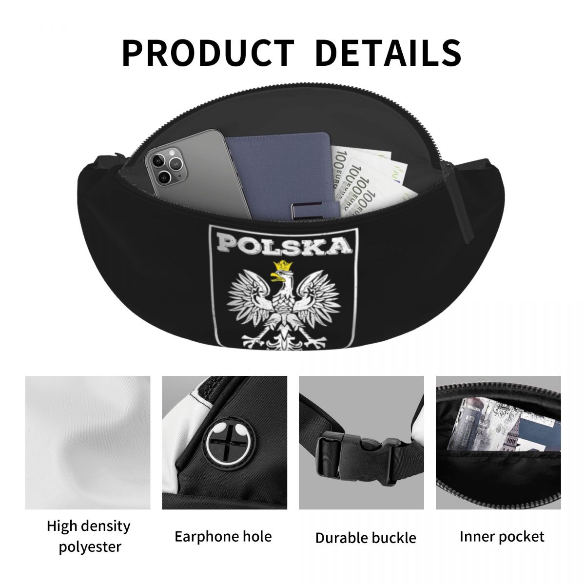 Crossbody heuptas Polska Logo  - Running Gear Logos recensie en prijs